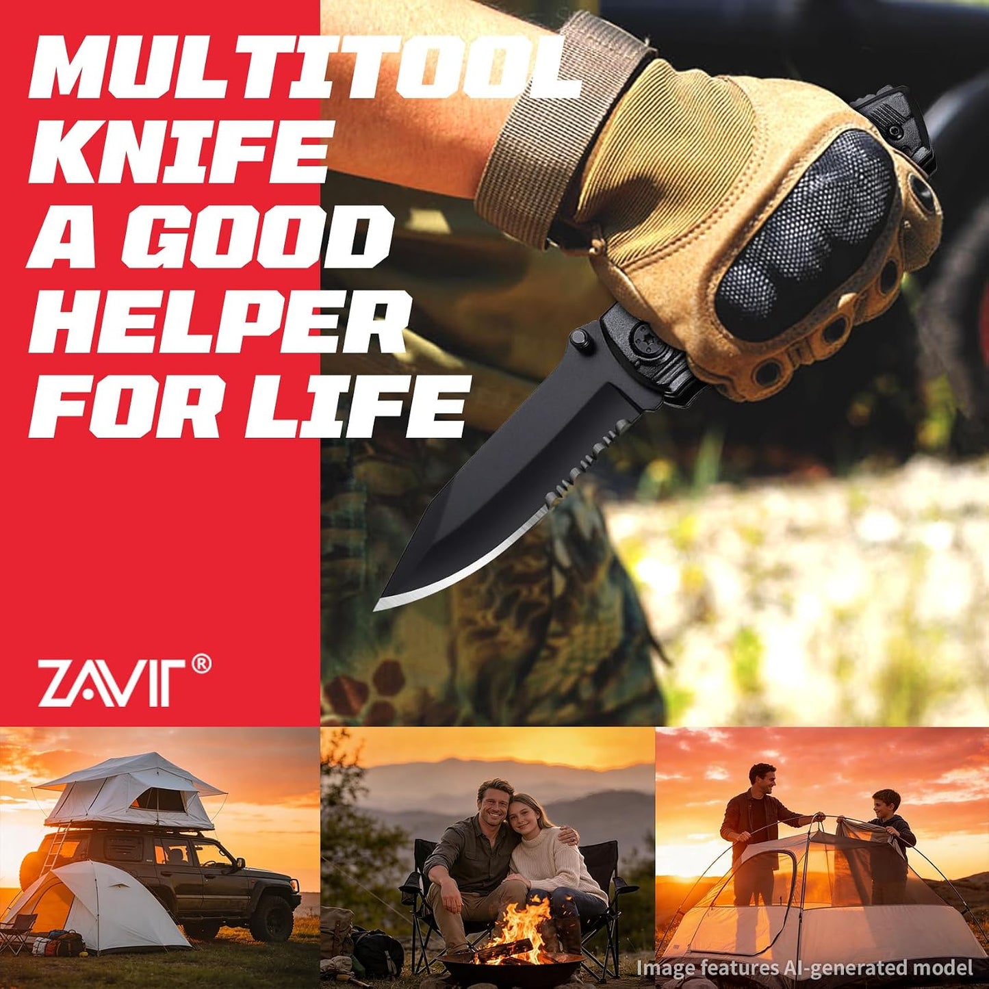 Best Dad Gifts, WORLD’S BEST DAD Multitool Knife, Fathers Day Dad Gift, Birthday Gifts Idea from Daughter Son, Multitool for Camping Fishing Hiking