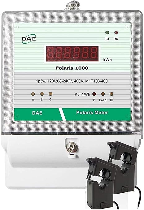 DAE P103-400 KIT, UL Listed, kWh Smart Submeter, 1P3W 400A, 2 Split CTs by DAEControls