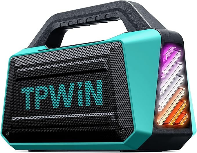 TPWIN Powerful 80W Outdoor Bluetooth Speaker: IPX6 Waterproof, 20H Playtime by TPWIN
