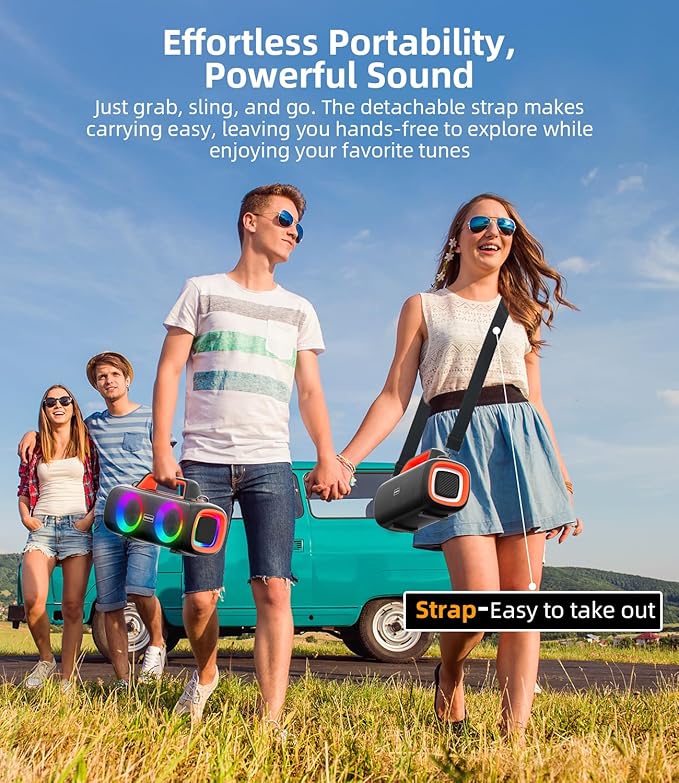 Portable Bluetooth Speaker Wireless, 140W Peak Loud Sound - Image 5