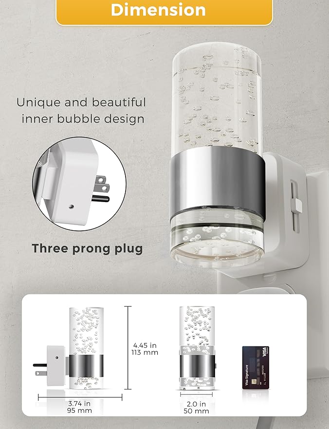 L LOHAS LED Night Light, Dimmable Night Lights Plug into Wall, 2 Pack Acrylic - Image 5
