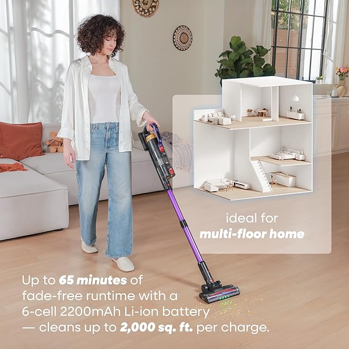 UNINELL HOME UV2 Cordless Vacuum Cleaner, 48000Pa/550W Vacuum Cleaners - Image 3