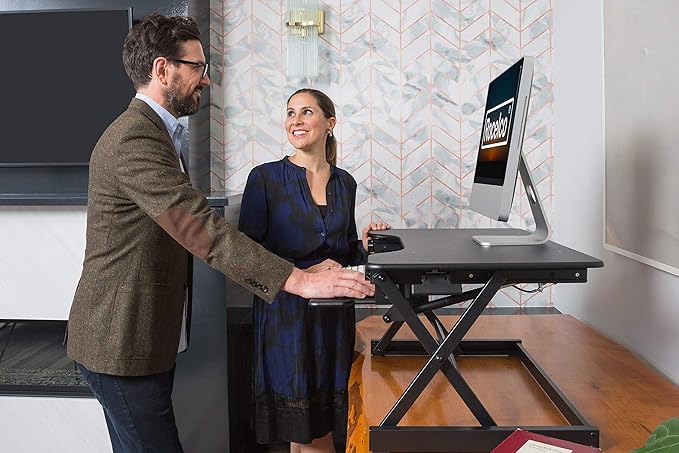 Rocelco 40" Large Height Adjustable Standing Desk Converter - Image 9