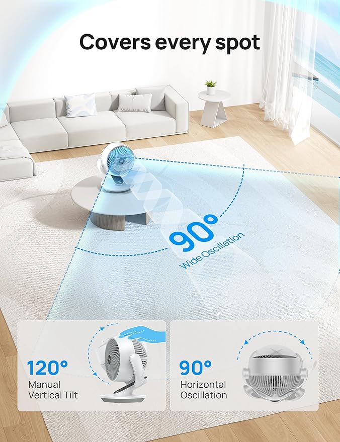 Dreo Smart Fan for Bedroom, 120° Vertical and 90° Oscillating Fan - Image 4