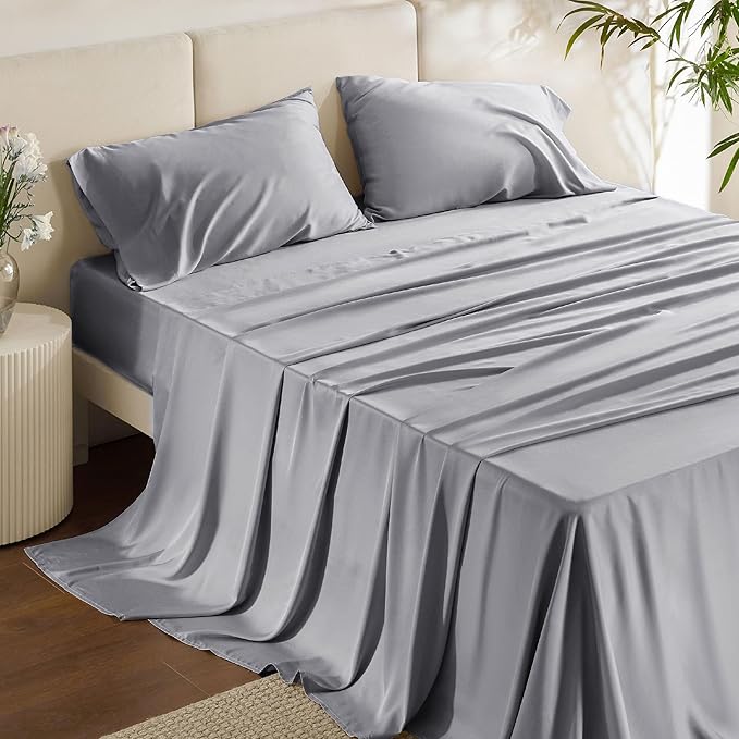 Bedsure King Size Sheet Set, Cooling Sheets, Rayon Derived from Bamboo - Image 2