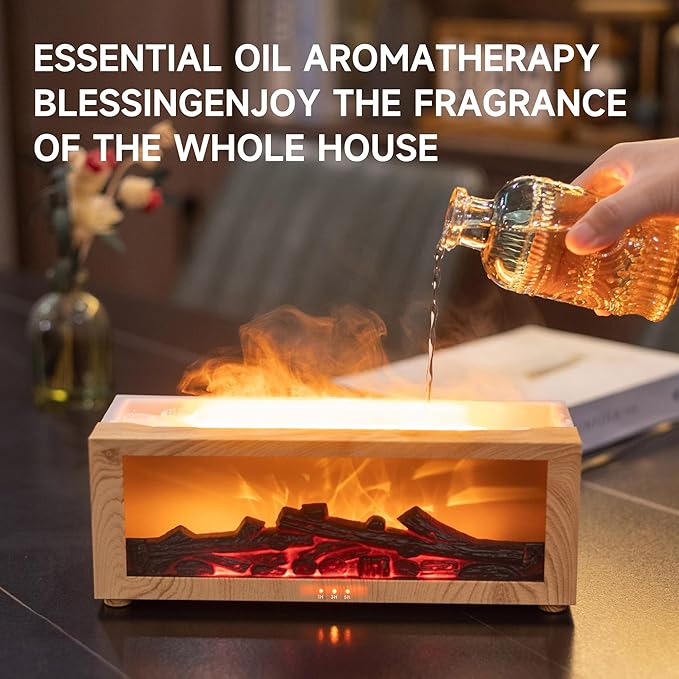 Fireplace Flame Air Diffuser Humidifier, 7 Colors Aromatherapy Essential Oil - Image 4