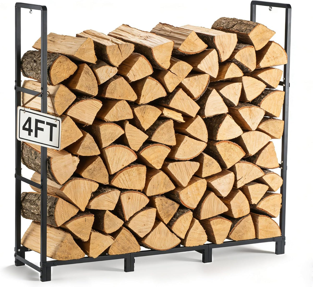 facka 4ft firewood rack outdoor, metal wood rack, main product view