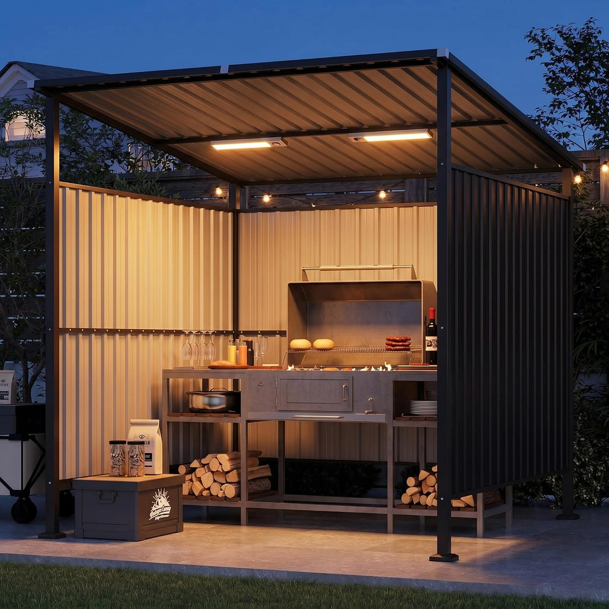 aoxun 6x6ft outdoor shed grill shed with 2, main product view