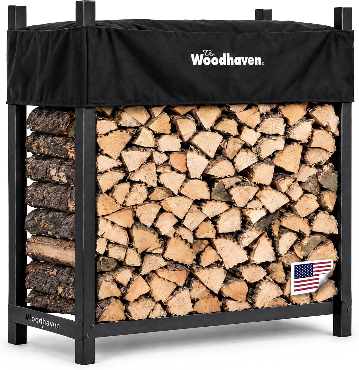 woodhaven 3-foot raised firewood rack, 1/8 cord with, main product view