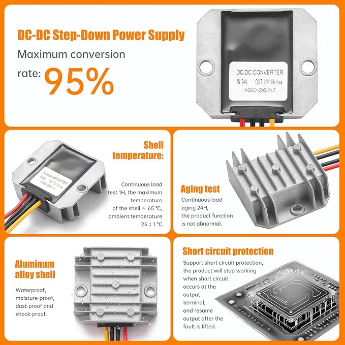 BEYIMEI 10A 120W DC-DC Converter 24V Step Down to 12V Converter Voltage - Image 3