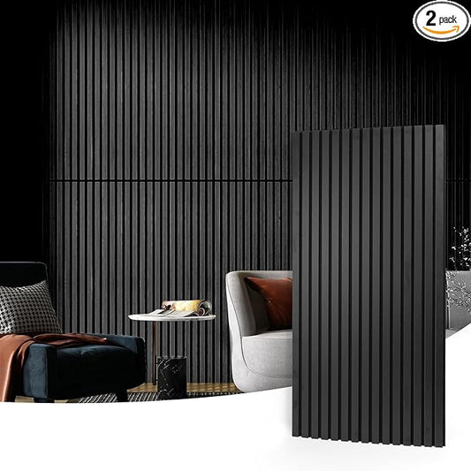Art3d 2 Wood Slat Acoustic Panels by Art3d