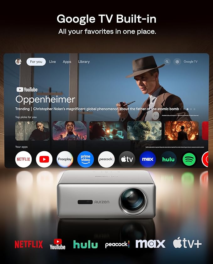 Aurzen EAZZE D1 MAX Upgraded Google TV Smart Projector 4K Supported, 1000 ANSI - Image 3