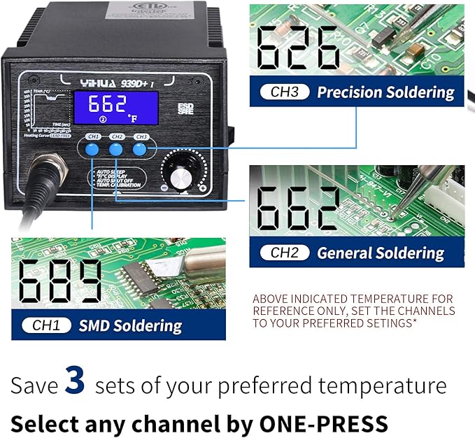YIHUA 939D+ I Soldering Station, 75 Watt Equivalent - Image 3