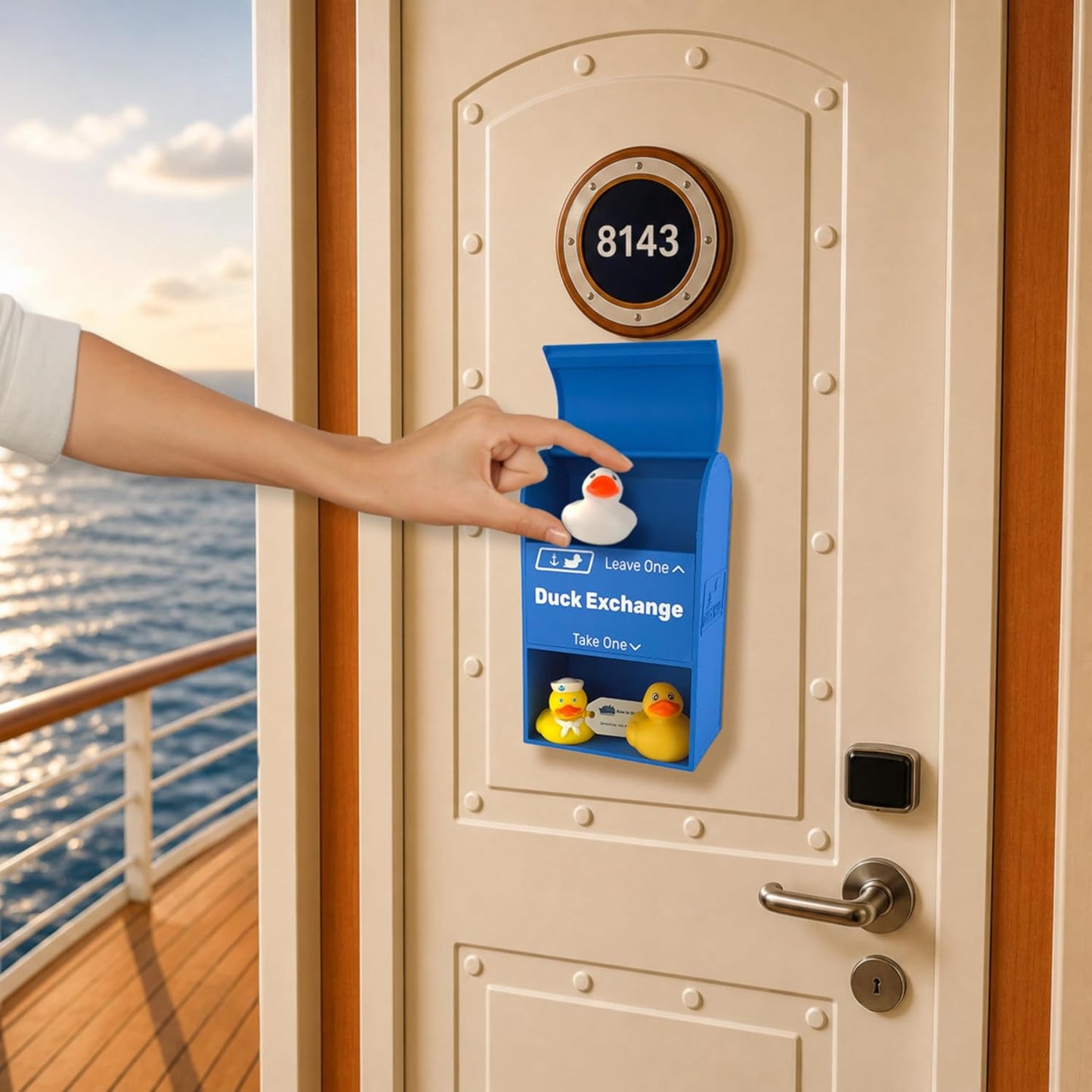 Duck Exchange Mailbox for Cruise Doors, Magnetic Leave a Duck Take a Duck Box, Cruise Cabin Door Decoration
