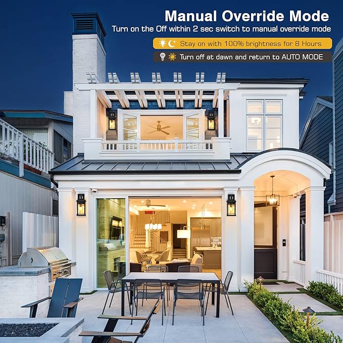 Motion Sensor Outdoor Lights Wall Mount, Dusk to Dawn Exterior Light Fixture - Image 3