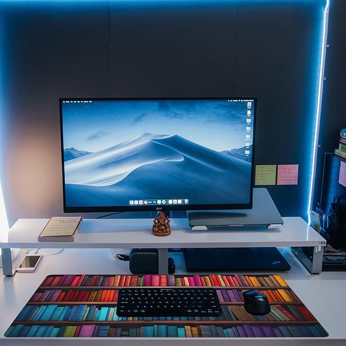 Eflxamz Large Gaming Mouse Pad for Desk, Bookshelves Full of Books Desk Mat - Image 6