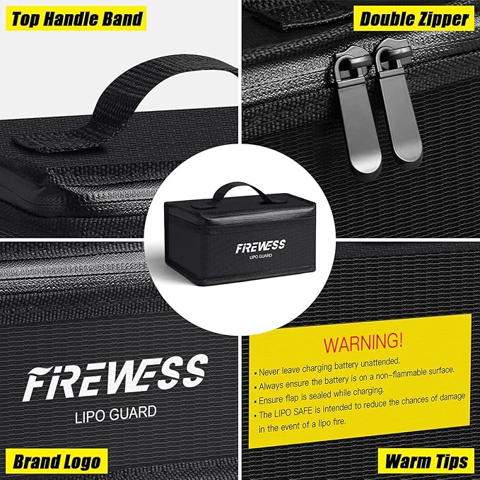 2 Pack Lipo Safe Bag Fireproof, lithium battery bag fireproof and Explosionproof - Image 5