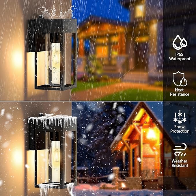 LWSOY Dusk to Dawn Outdoor Lights, Waterproof Porch Lights 2 Pack, Exterior - Image 3