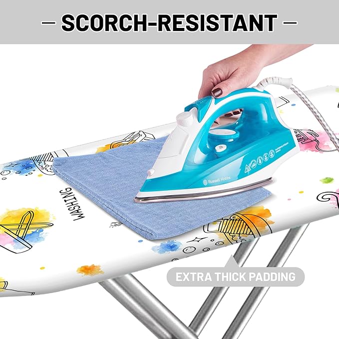 Extra Thick Ironing Board Cover and Pad, 15x54 Ironing Board Cover, Resist - Image 4