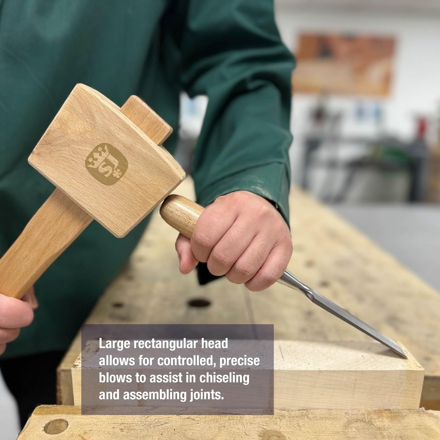 Spear & Jackson CMALL4 4" Wooden Carpenters' Mallet - Lightweight Woodworking Mallet for Chisels, Joinery & General Carpentry Use