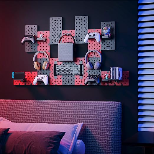 PEGZONE Controller and Headphone Holder Wall Mount, Modular Gaming Pegboard - Image 8