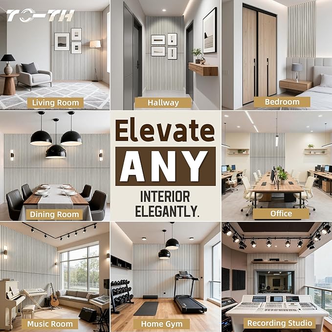 TO-TH Wood-Look Acoustic Panel, 4 Pack 47.2” x 23.6” Soundproof Wall Panels - Image 8