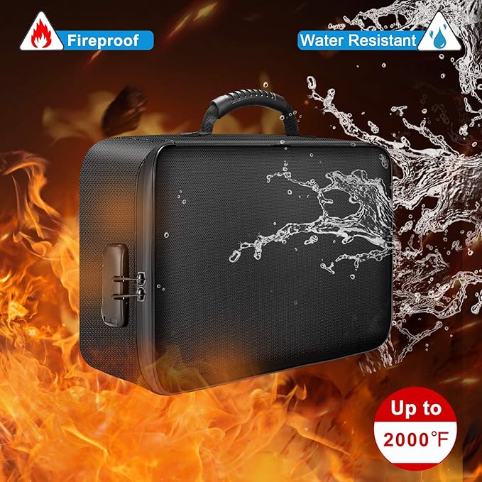 DocSafe Document Bag with Lock, Fireproof 3-Layer File Storage Case with - Image 3