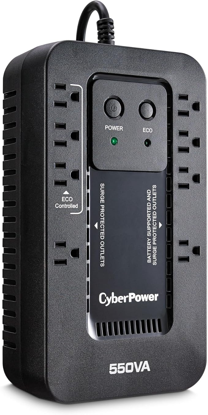 CyberPower EC550G Ecologic UPS Battery Backup and Surge Protector, 550VA/330W - Image 3