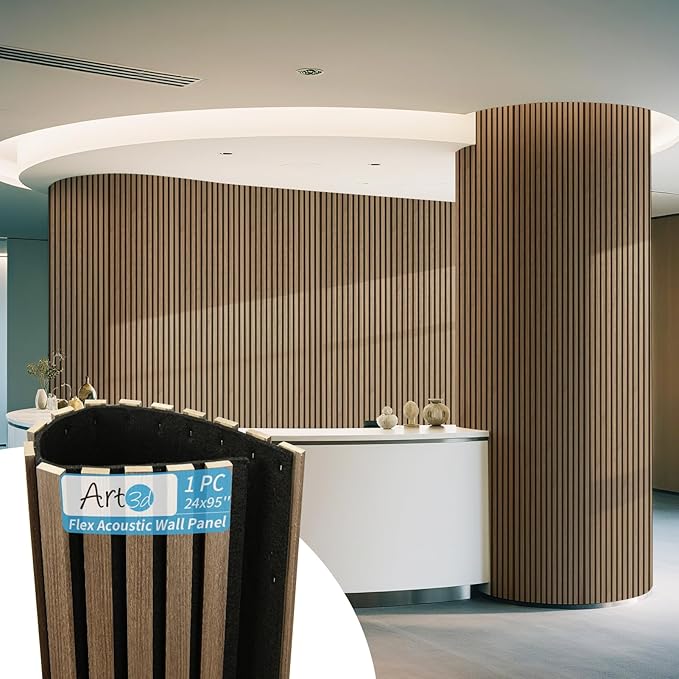 Art3d 1-Pack Acoustic Wood Slat Wall Panel by Art3d