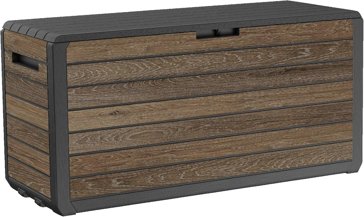 keter premium everwood 71 gal outdoor storage box, main product view