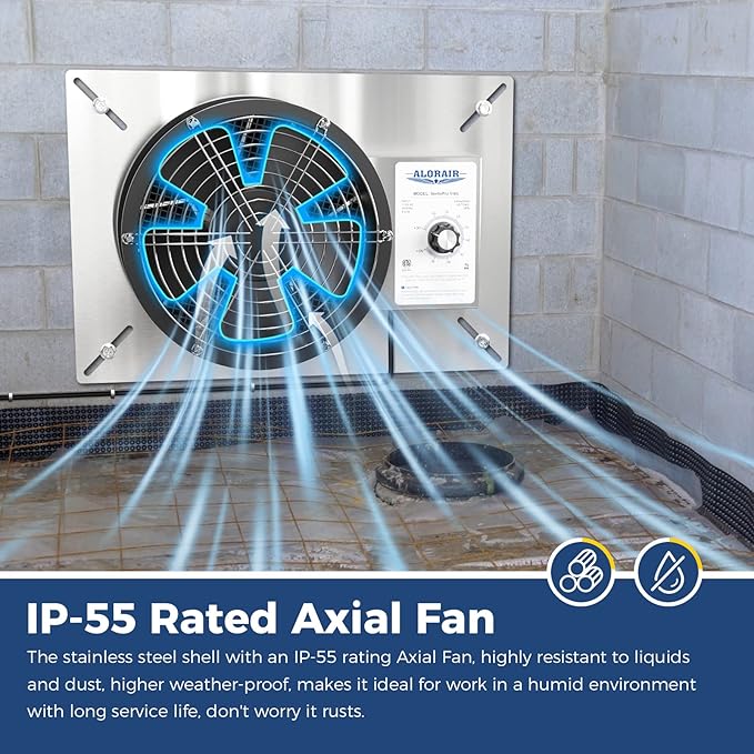 ALORAIR 540 CFM Stainless Steel Crawl Space Vent Fan - Image 3
