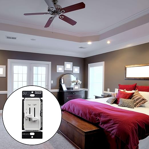 ENERLITES 3 Speed Ceiling Fan Control and Dimmer Light Switch, 2.5A Single Pole - Image 8