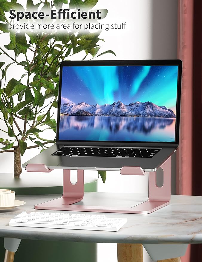 SOUNDANCE Laptop Stand, Aluminum Computer Riser, Ergonomic Laptops Elevator - Image 6