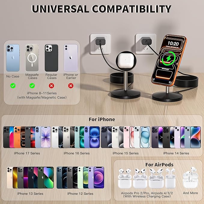 Magnetic Wireless Charging Station, 25W Fast Charger 6FT Mag safe Wireless - Image 6