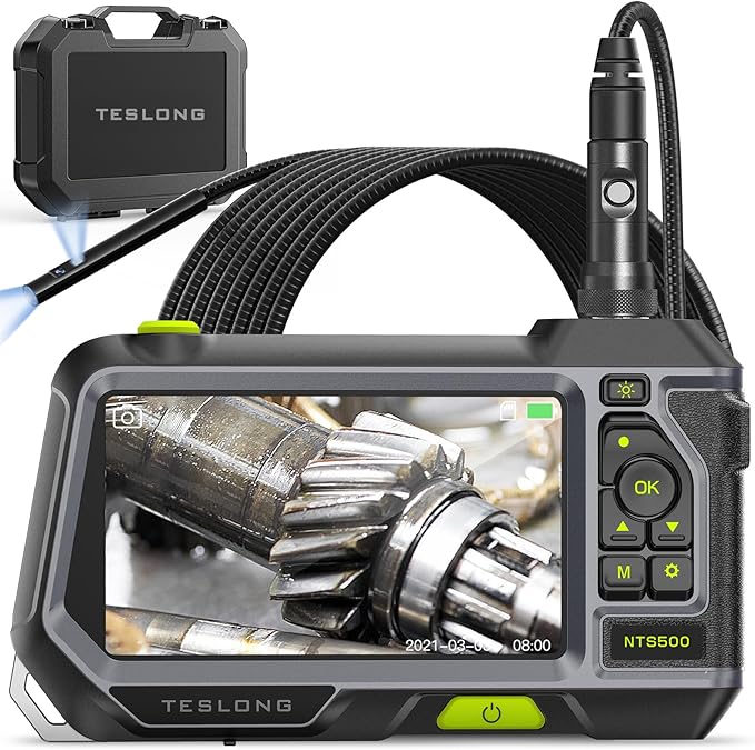 Dual Lens Endoscope with 5" Monitor, Teslong NTS500 Industrial Waterproof by Teslong
