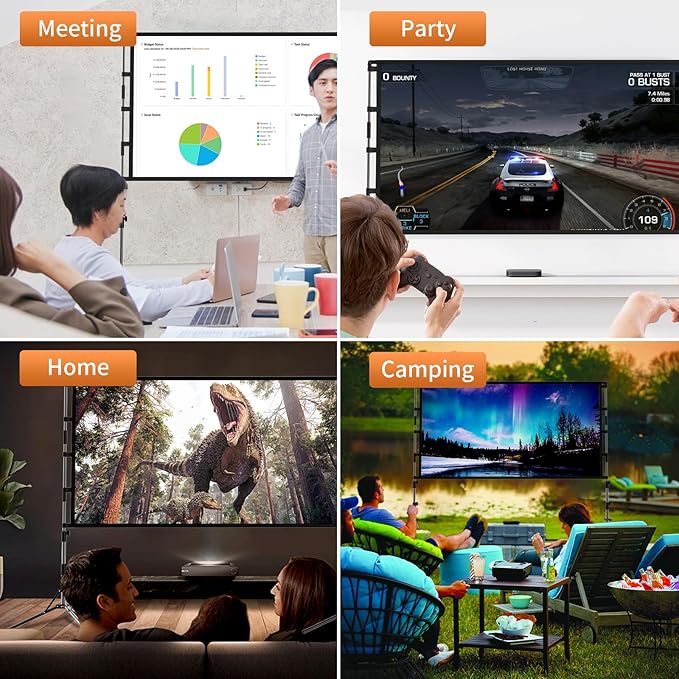Projector Screen and Stand, GAINVANE 120 inch Portable Projector Screen Indoor - Image 7