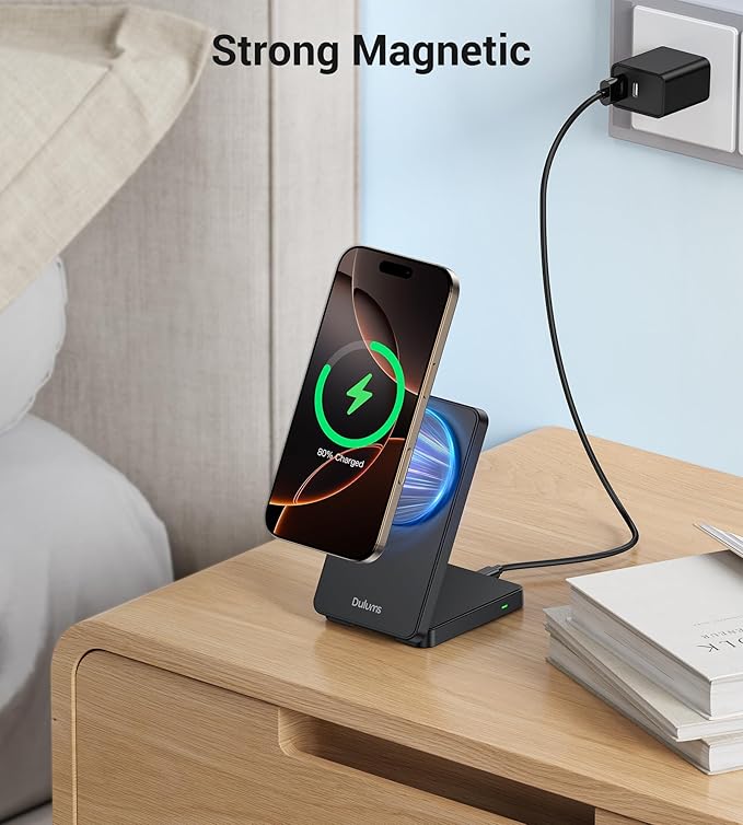 Folding Wireless Charging Stand, Magnetic 15W Fast Charging Station Mag-Safe - Image 3