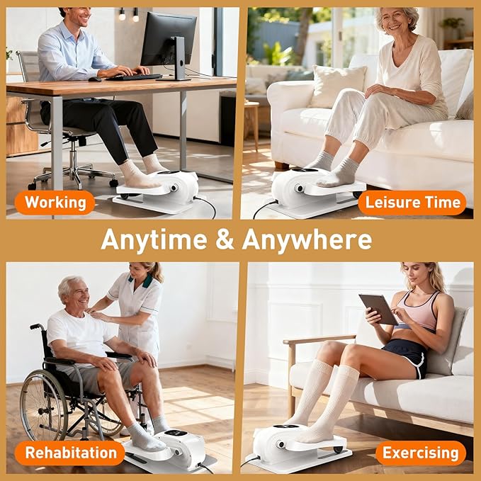 DamKee Under Desk Elliptical Exercise Machine, Electric Ellipse Leg Exerciser - Image 3