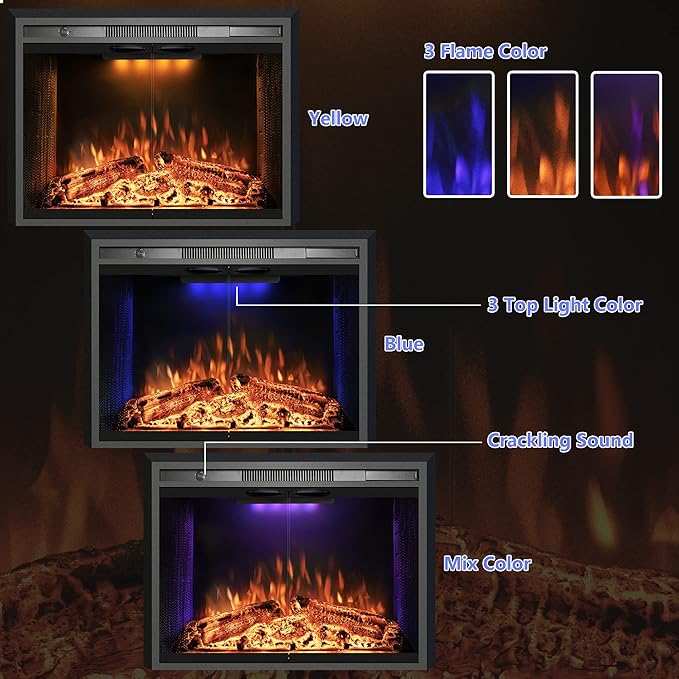 Velaychimny 49" Electric Fireplace Insert - Image 5