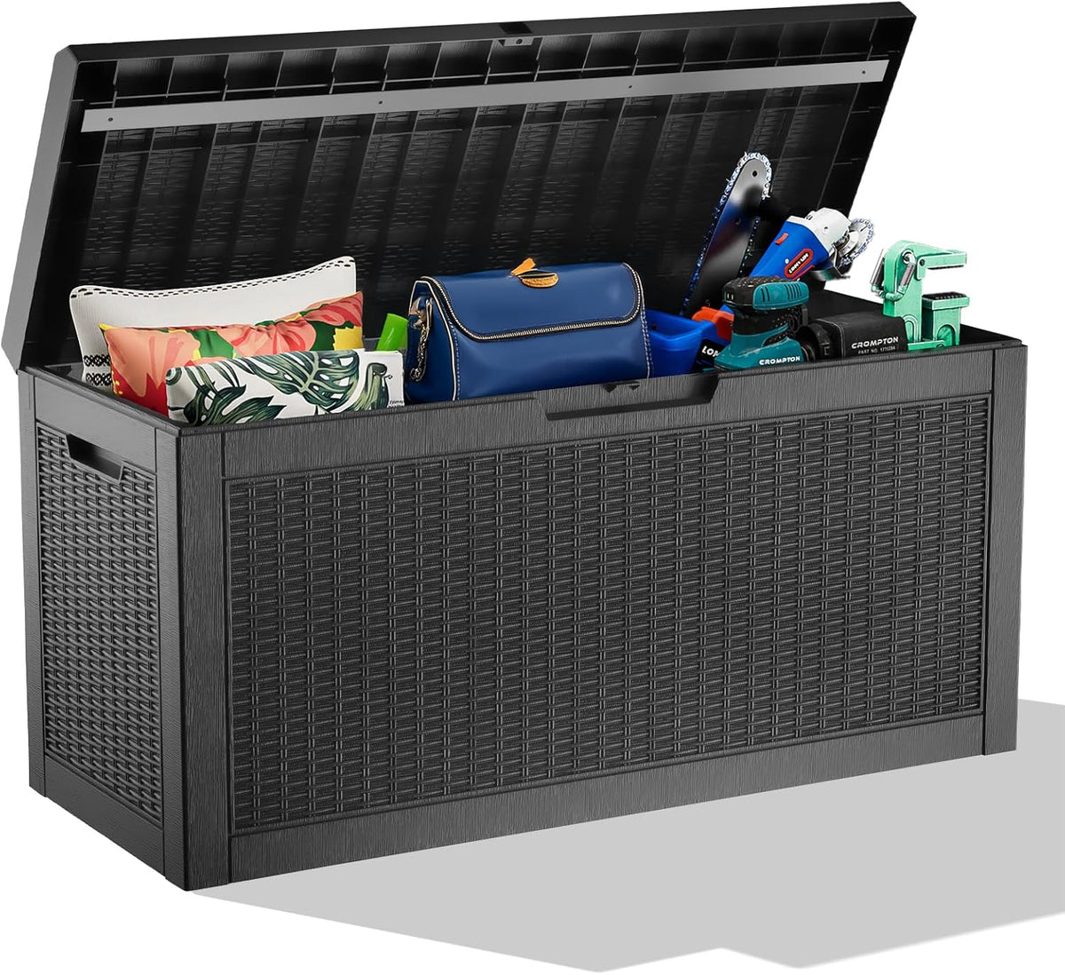 waterproof outdoor storage box, 70 gallon lockable deck, main product view