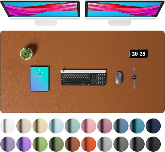 Aothia Faux Leather Desk Mat – Large Mouse Pad, Non-Slip PU Leather Blotter by AothiaSimpleNaturalUnique