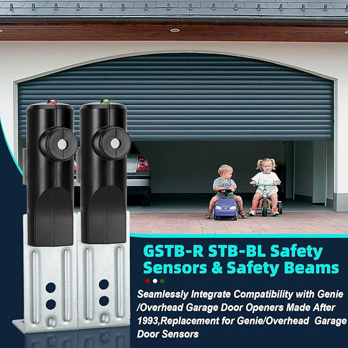 for Genie Garage Door Sensors, GSTB-R STB-BL Safety Sensors, Replacement - Image 2