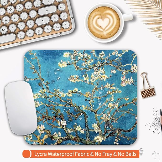 Armanza Square Mouse Pad Apricot Flower, Personalized Premium-Textured Custom - Image 3
