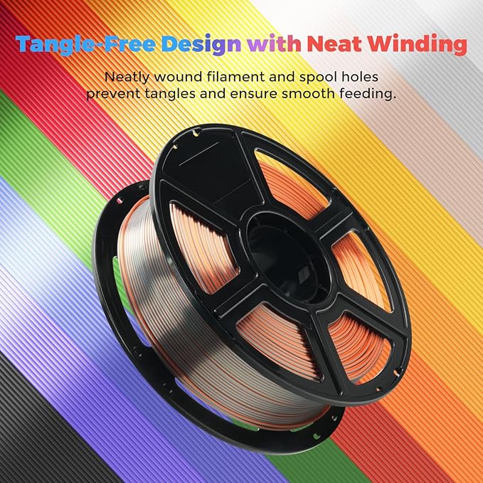 FLASHFORGE Silk Tri-Color Filament, 3D Printer Filament Color Change 1kg Spool - Image 6
