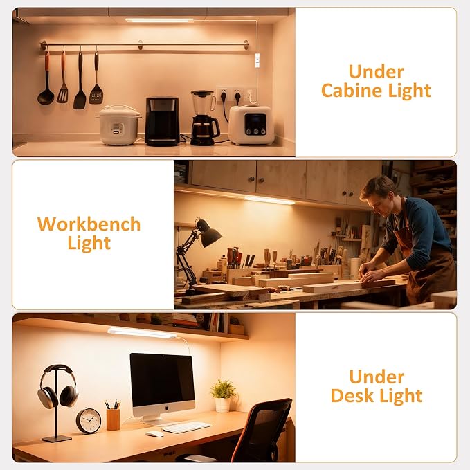 maylit Under Cabinet Lighting Plug in, 14 Inch Linkable Ultra Bright LED Light - Image 4