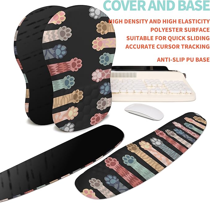 KUOSGM 2-in-1 Ergonomic Set, Wave Rise Keyboard Wrist Rest and Massage Bulge - Image 6