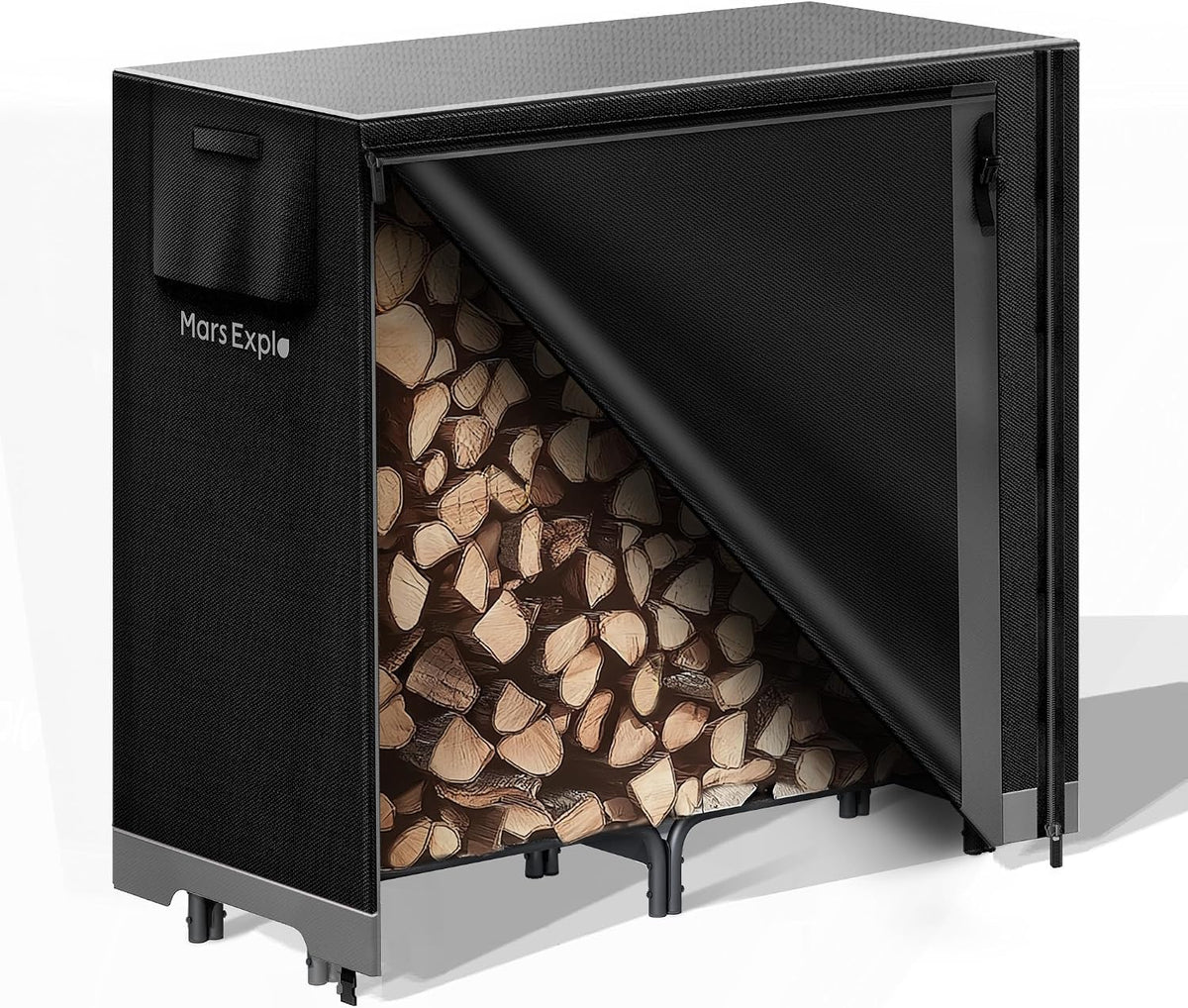 4ft firewood log rack with cover outdoor, heavy, main product view