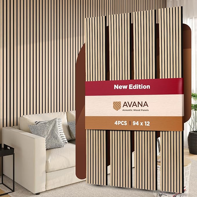 Avana Acoustic Wood Wall Panels – 94.4 x 12.6 Inch White Oak Acoustic Panels 4 by AvanaHome