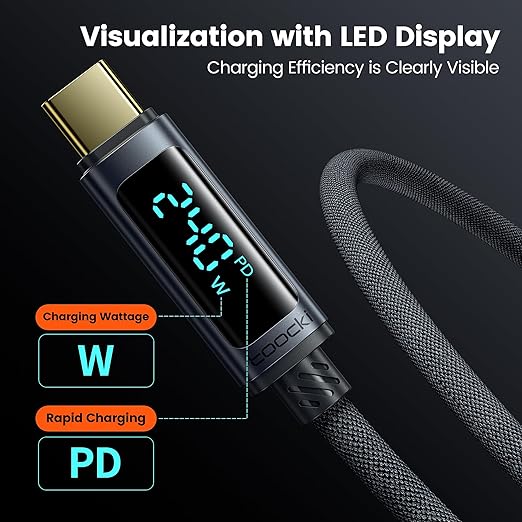 toocki USB C Cable 3.3ft 240W Fast Charging Cord - Image 3