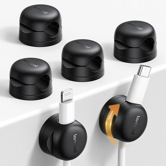 6Pack Rotatable Cord Organizer, Spring Cable Clips by Lamicall